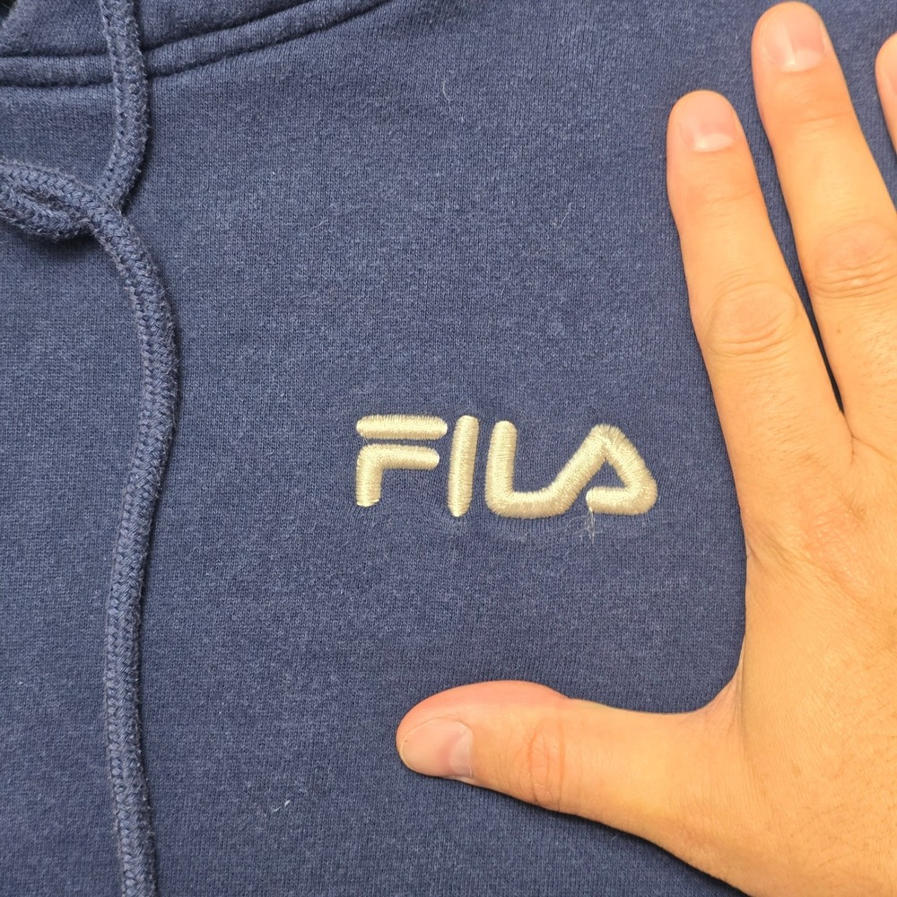 FILA Hoodie Mens Size S‎ Small Sweatshirt Pullover Blue Embroidered Logo - Picture 5 of 13